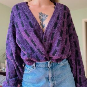 Vintage Purple Cardigan Sweater